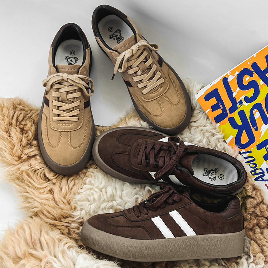 Leather Platform Casual Brown Men's Shoes foto 4
