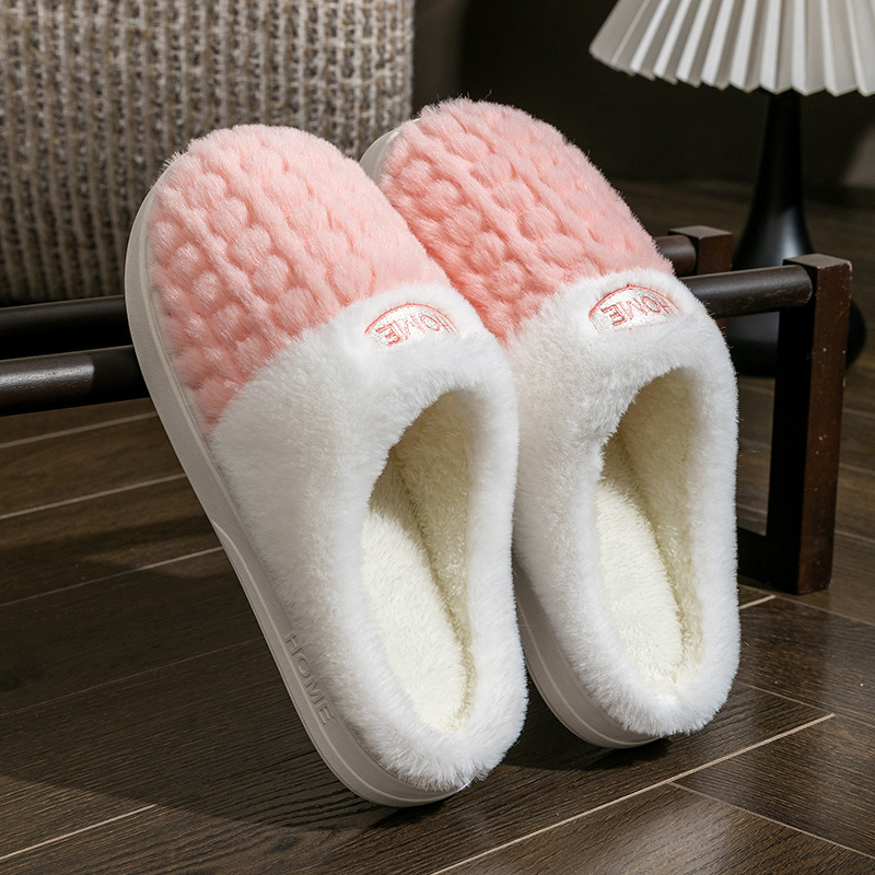 Women's Non-slip Thick Bottom Color Matching Cotton Slippers foto 4