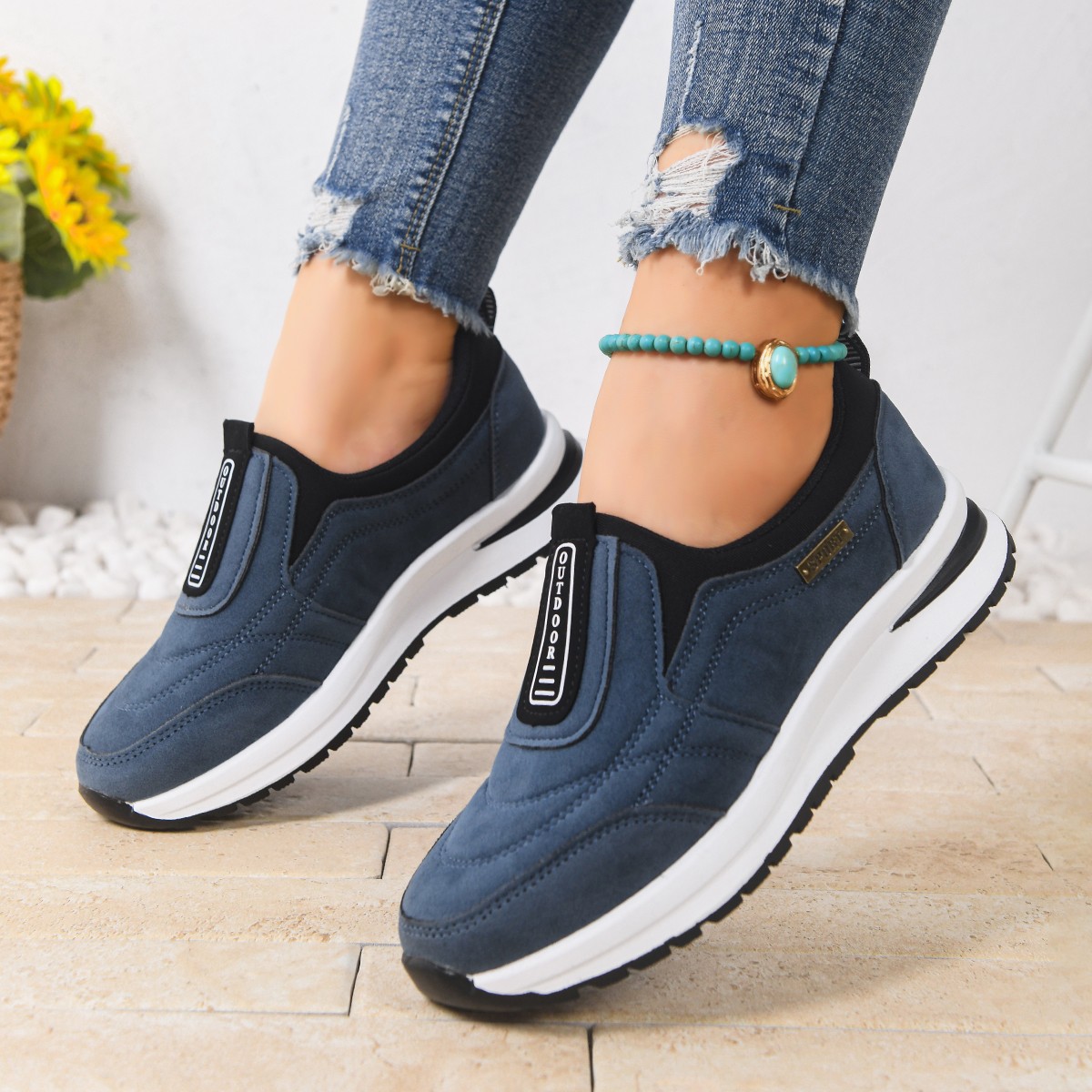 Womens Casual Plus-size Comfortable Slip-on Running Shoes foto 4