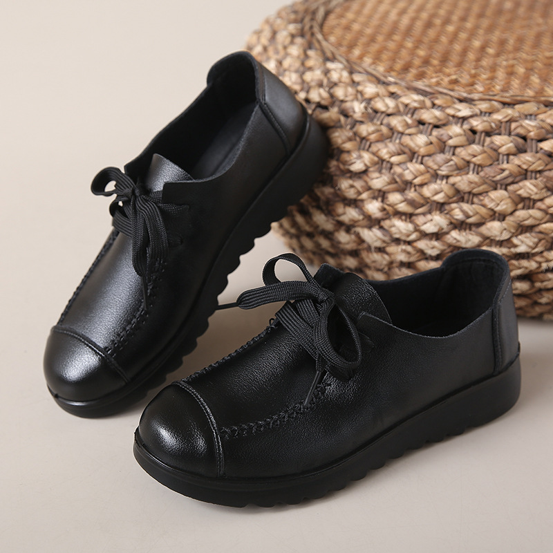 Women's Work Black Flat Soft Sole Anti-slip Shoes foto 4