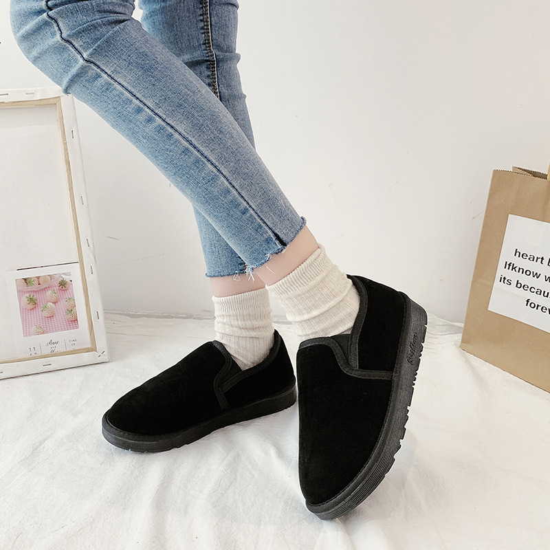 Fleece-lined Thick Flat Students Warm-keeping Fashion Round Toe Snow Boots foto 3