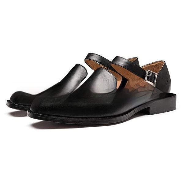 Hollow Breathable Plus Size Square Head Men's Sandals foto 2