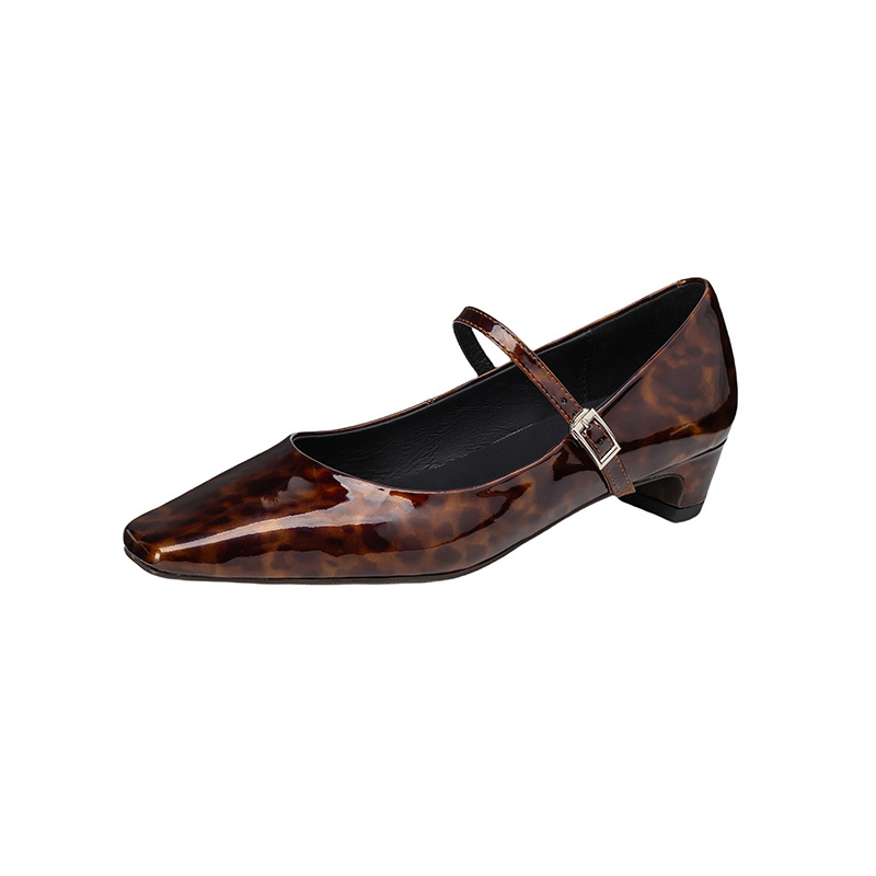 New Women's Low-cut Shoes With A Square Toe And A 3cm Mid-heel foto 2