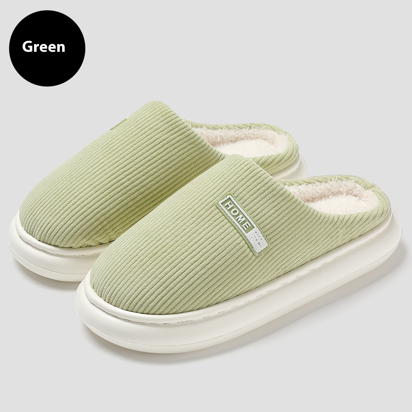 Autumn And Winter Home Indoor Plush Warm Slugged Bottom Baotou Non-slip Cotton Slippers foto 5
