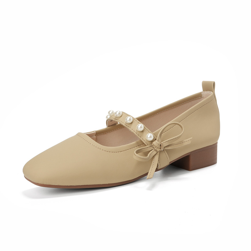 Multicolor Comfortable Low Heel Retro Easy Matching Soft Bottom Flats Autumn Chunky Heel foto 4