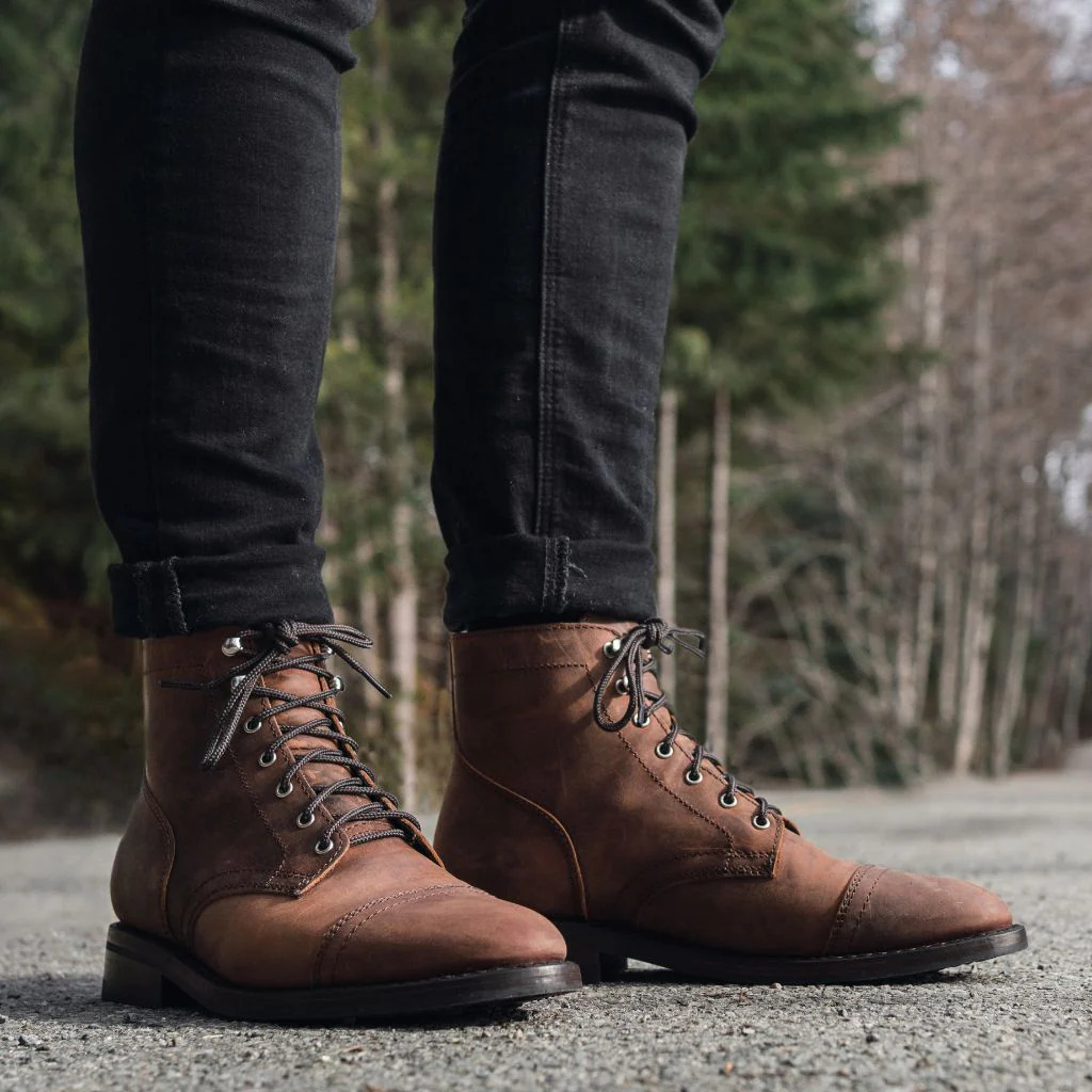 Mens Retro Round-toe Work Boots foto 2