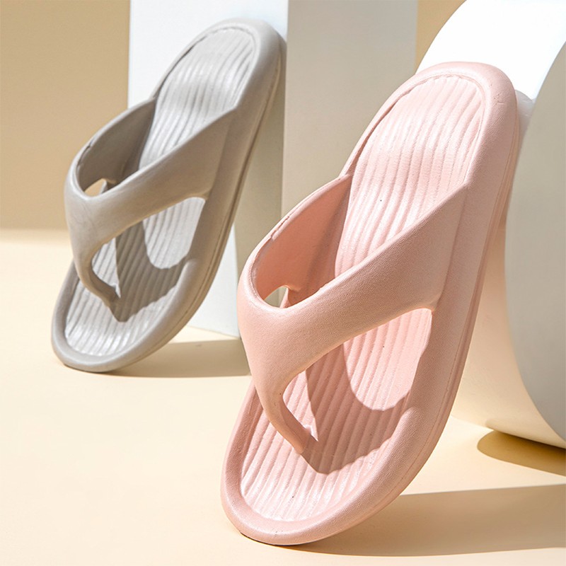 Solid Color Striped Texture Flip-Flops Slippers For Women Men Non-slip Wear-resistant House Shoes Summer Outdoor Beach Shoes Couple foto 4