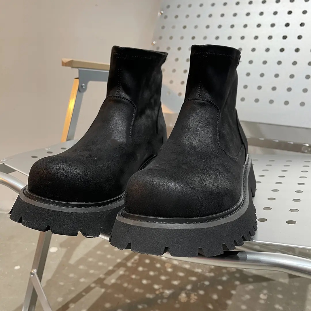 Genuine Leather Shoes Men's Retro Distressed Suede Chelsea Boots foto 2