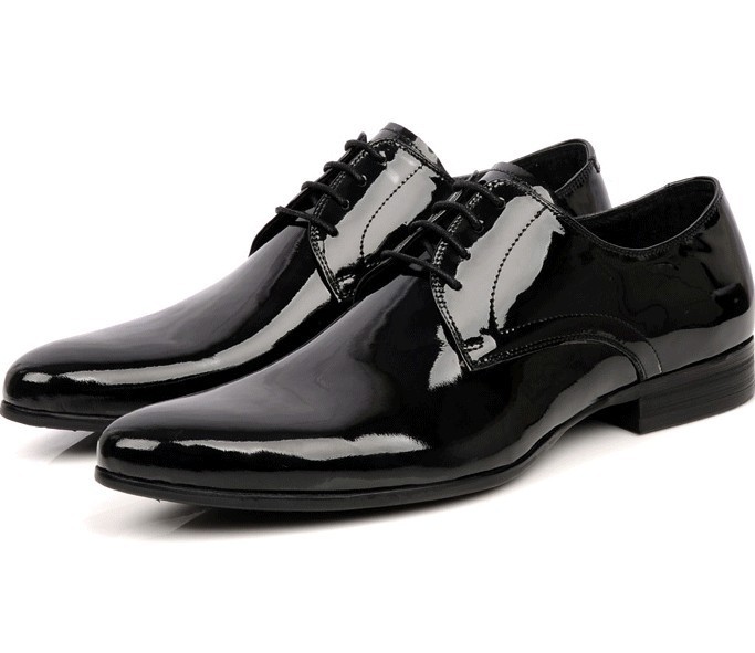 British Pointed Men's Lace-up Low-top Leather Shoes foto 2