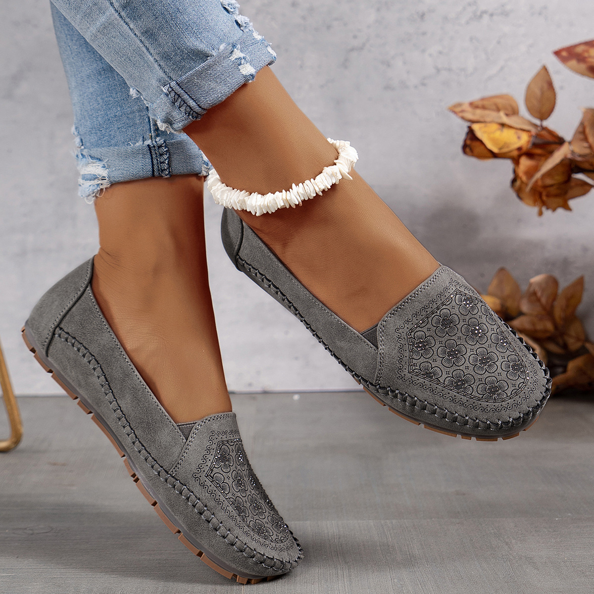 Womens Large-Size Flat Casual Loafers