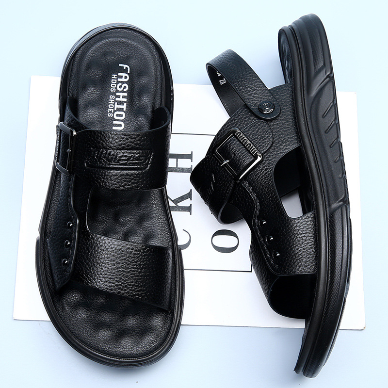 Soft Leather Men's Casual Beach Shoes Latex Pad foto 3