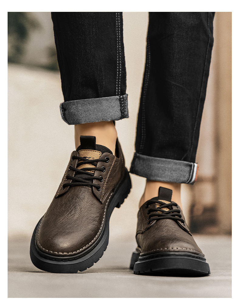 Men's Summer Breathable Casual Leather Shoes Martin Boots foto 5