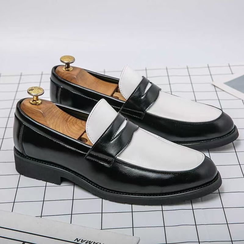 Men's Champagne Trendy Casual Leather Shoes foto 4