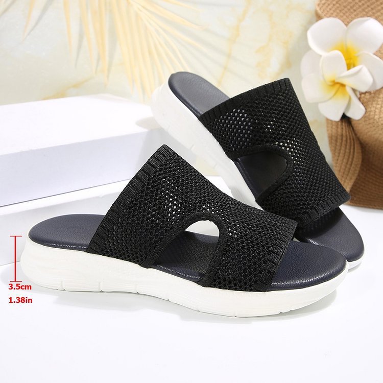Womens Wedge-heel Thick-soled Mesh Hollow-out Breathable Sandals foto 5