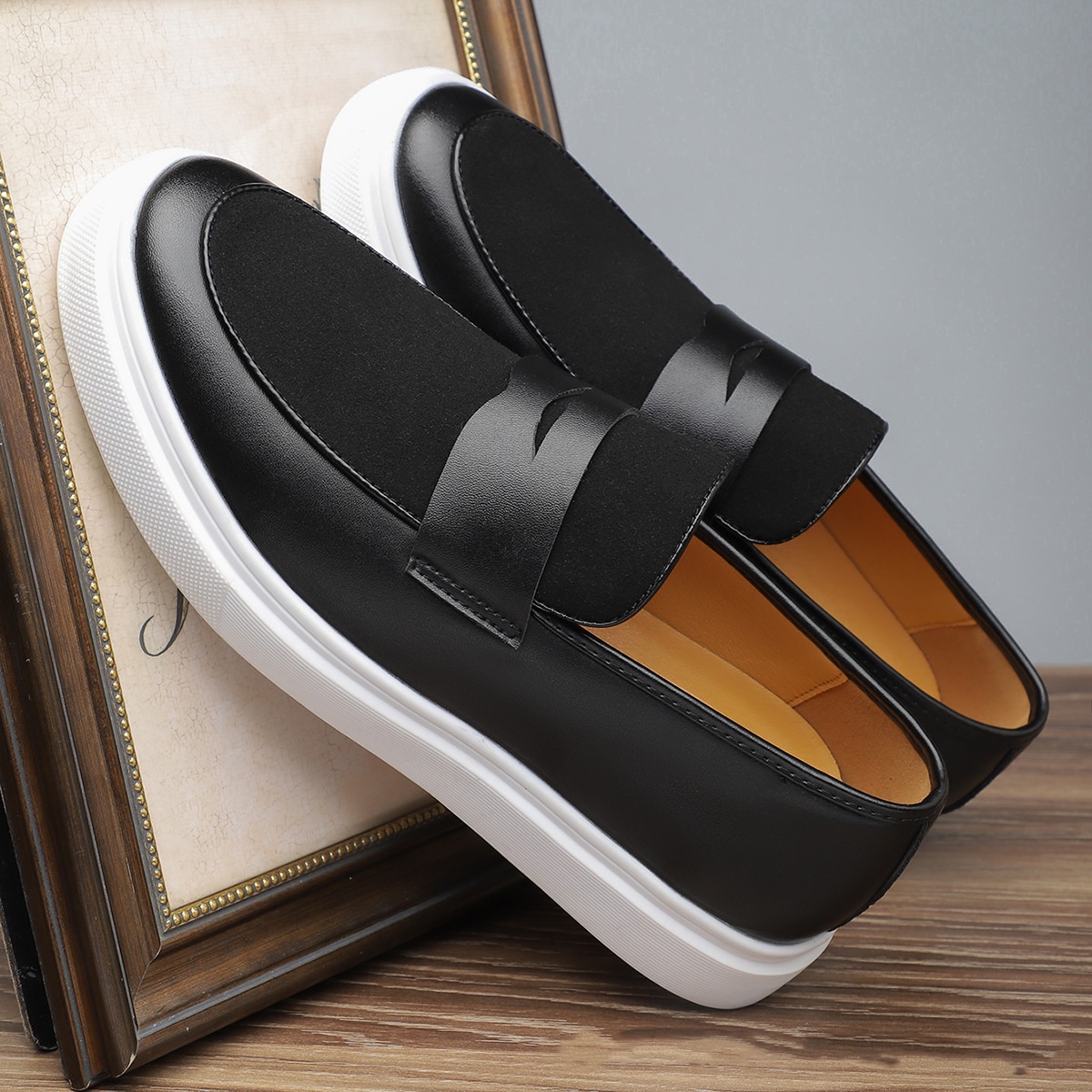 Men's Slip-on Gommino British Style Casual Leather Shoes High-grade foto 2