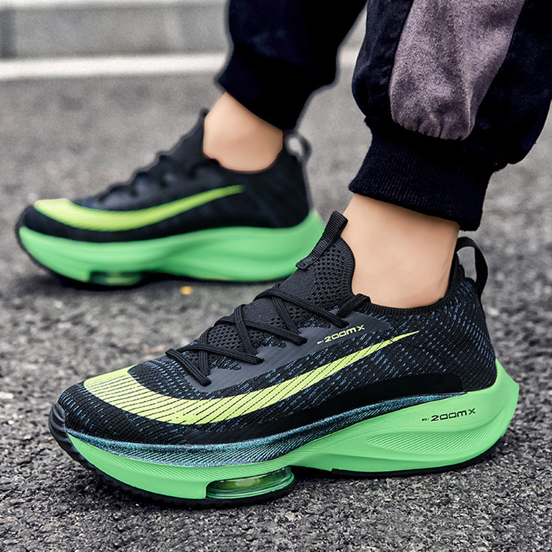 Air Cushion Sports Shoes Men Personalized Fashion Breathable Lace Up Knit Sneakers Casual Outdoor Running Walking Shoes foto 4