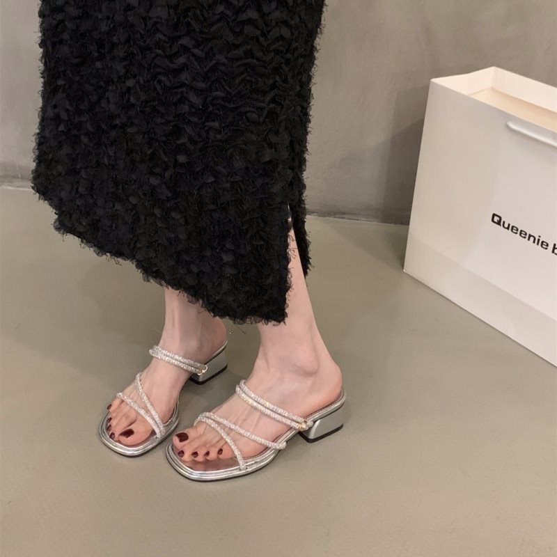 Chic Rhinestone French-style Strappy Sandals foto 4