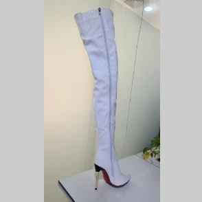Womens Fashionable Over-the-knee Plus-size Metal-heel Boots foto 5