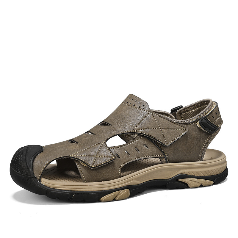 Plus Size Beach Shoes Breathable Leather Sandals For Men foto 5
