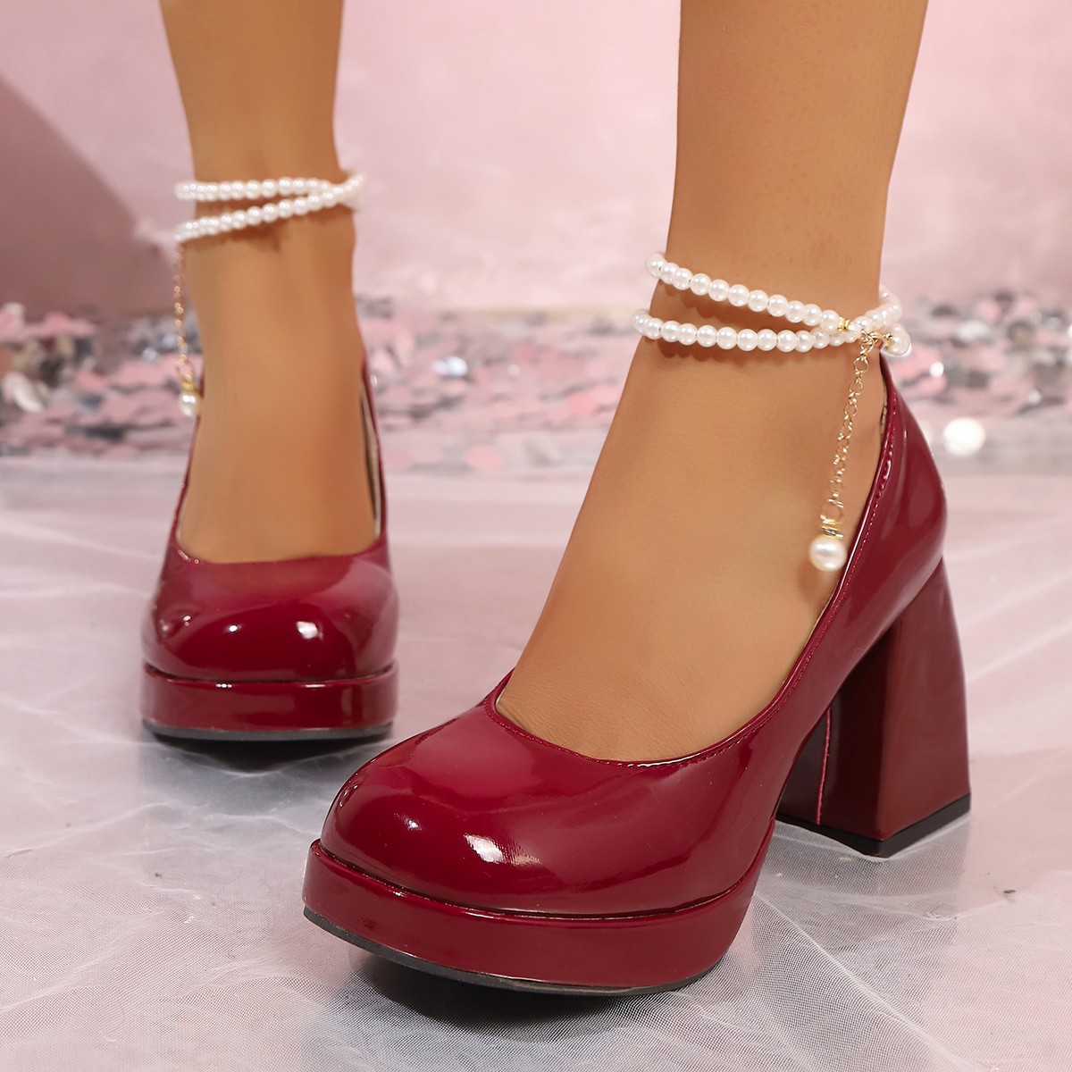 Women's Fashion Plus-Size Thick-Soled High Heels foto 2