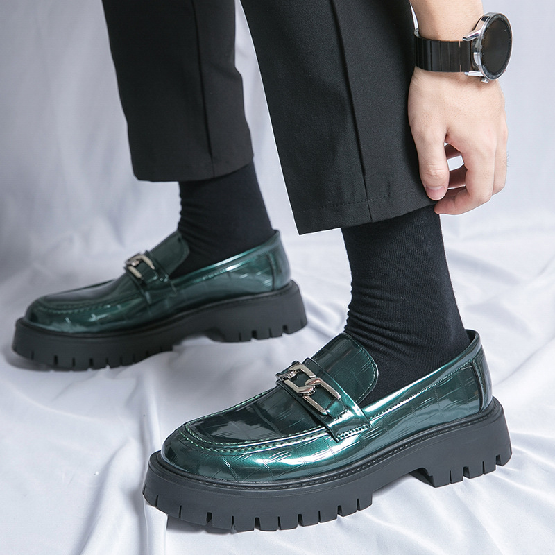 Men's Youth British Style Platform Big Head Workwear Leather Shoes foto 5