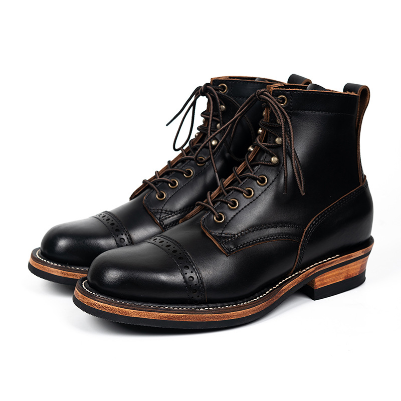 Tooling First Layer Cowhide Fall Winter Men Genuine Leather Boots foto 4