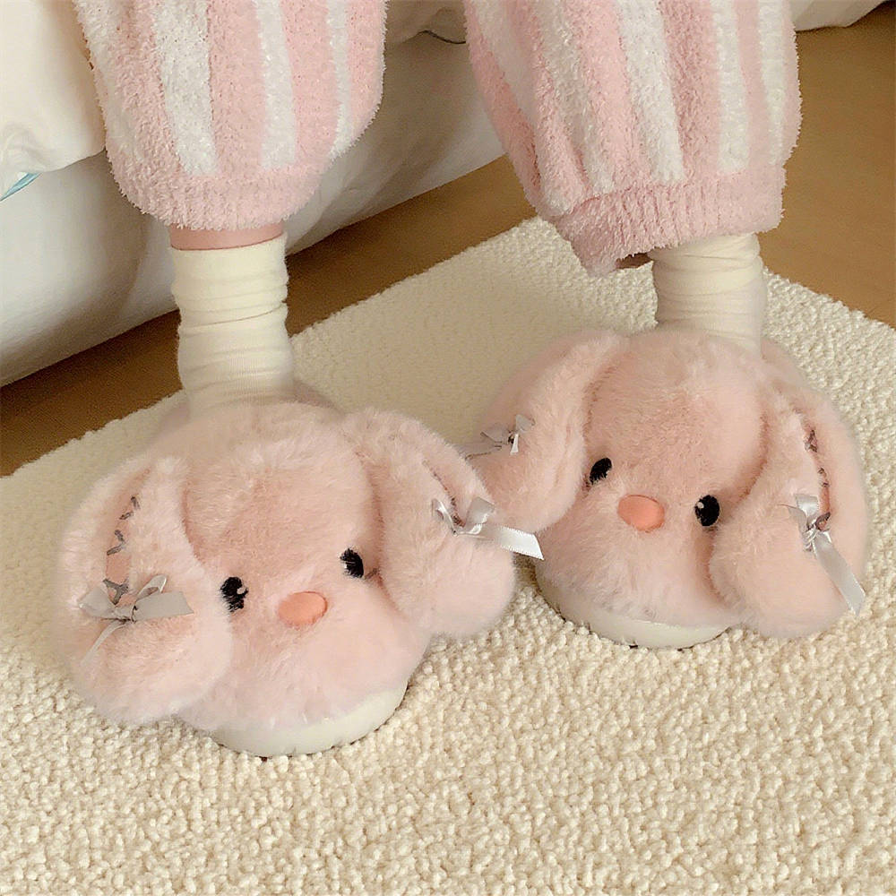 Rabbit Cotton Slippers Female Winter Girl Heart Lolita Style foto 3