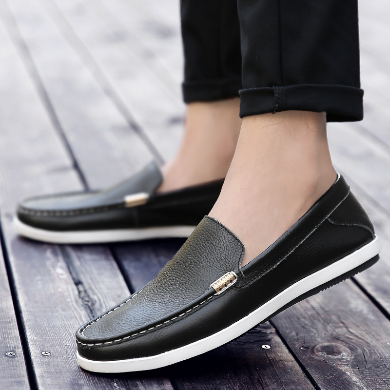 Men's Casual Leather Shoes Leather Soft Bottom Summer Breathable foto 5