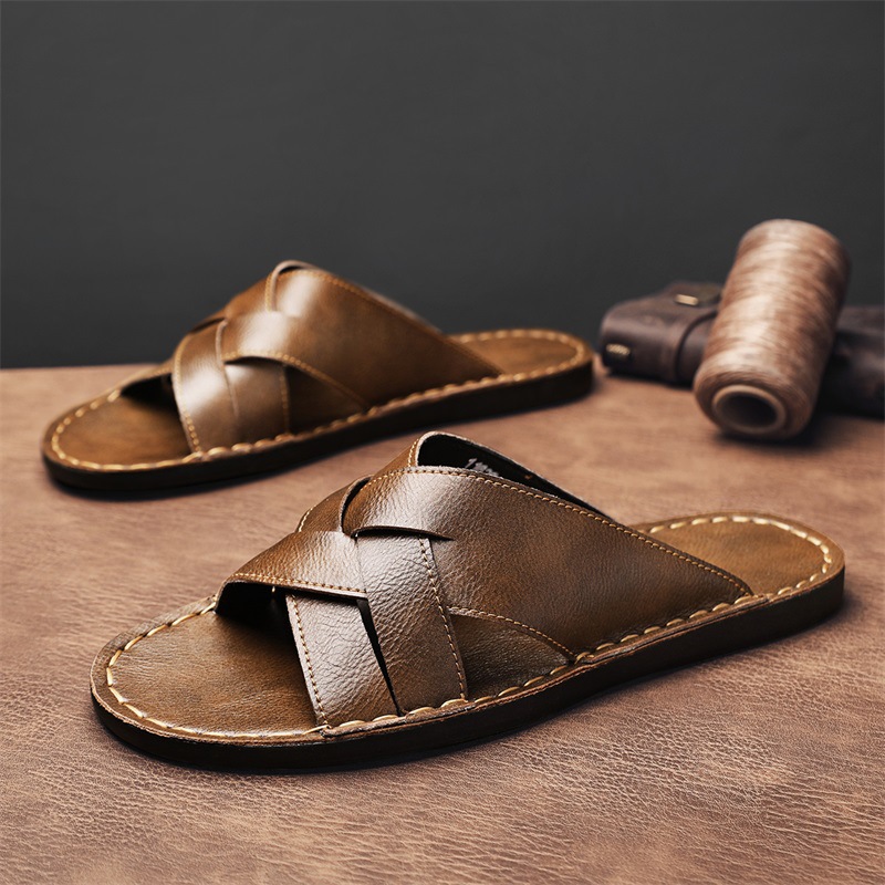 Western-style Flat-bottom Hollowed-out Large-size Slippers foto 4