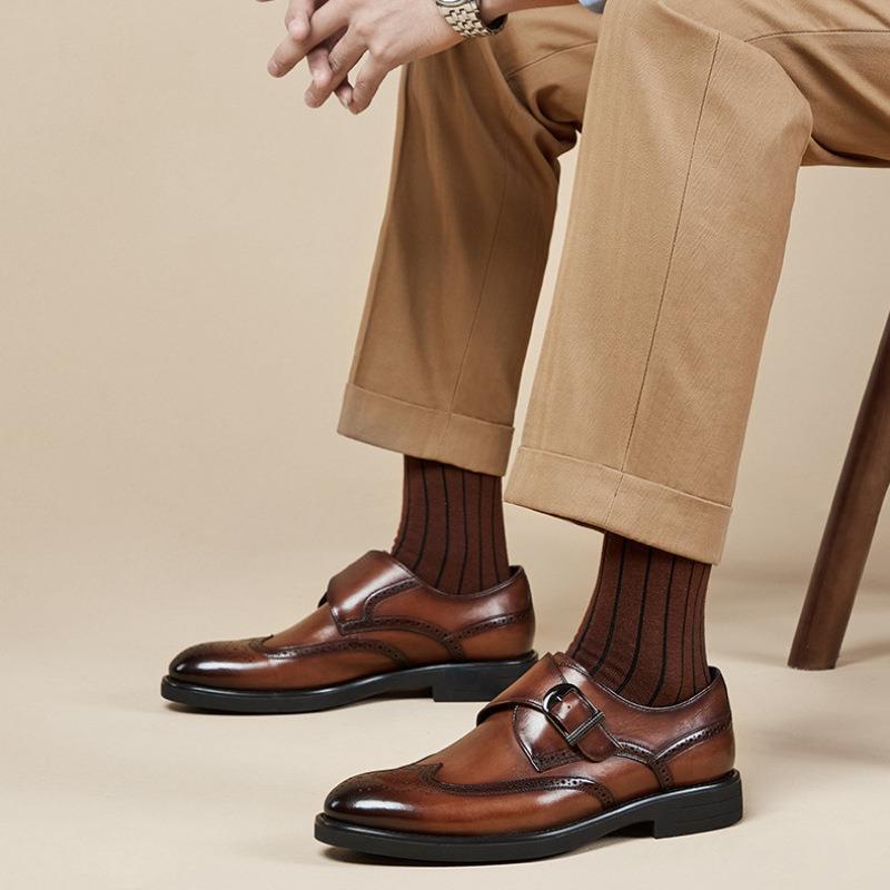 Men's Carving Brogue Business Formal Wear Leather Shoes foto 3