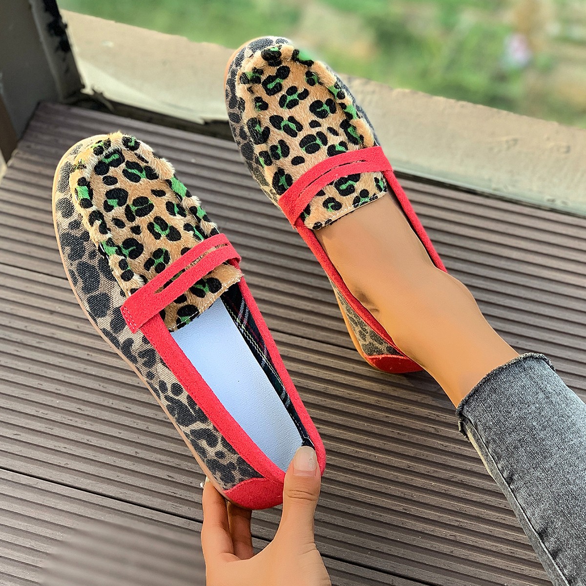 Leopard Print Lazy Round Toe Casual Shoes foto 5