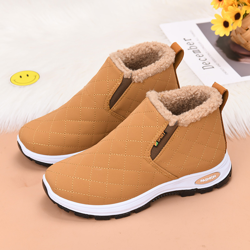 Women's Velvet Thermal Booties Flat Heel foto 3