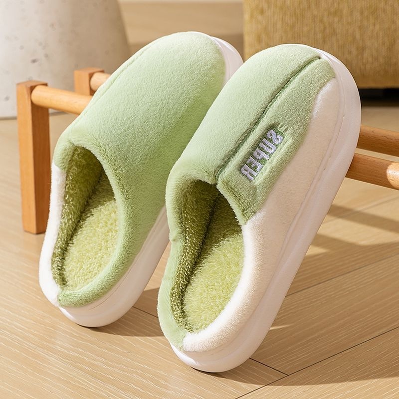Thick-soled Fleece-lined Non-slip Plush Slippers For Men And Women To Wear At Home foto 2
