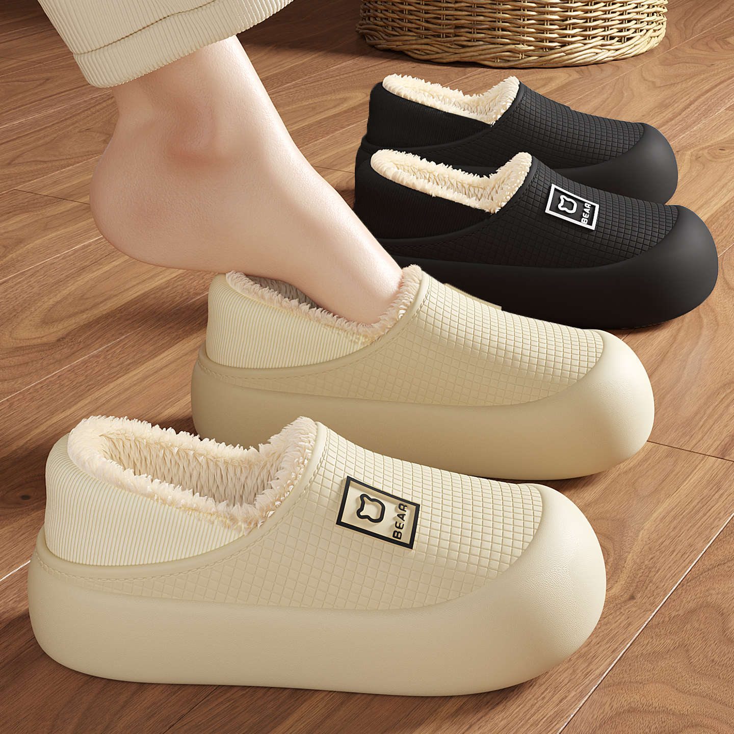 Indoor Waterproof Warm Cotton Shoes For Women foto 4