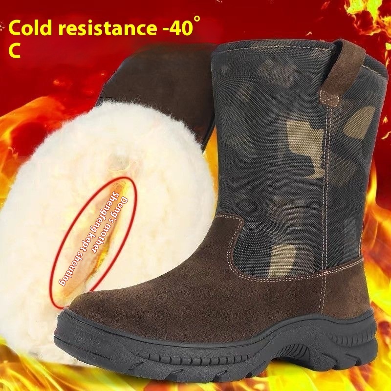 Snow Boots Men's Fur Integrated High-top Long Tube Big Cotton Shoes foto 3