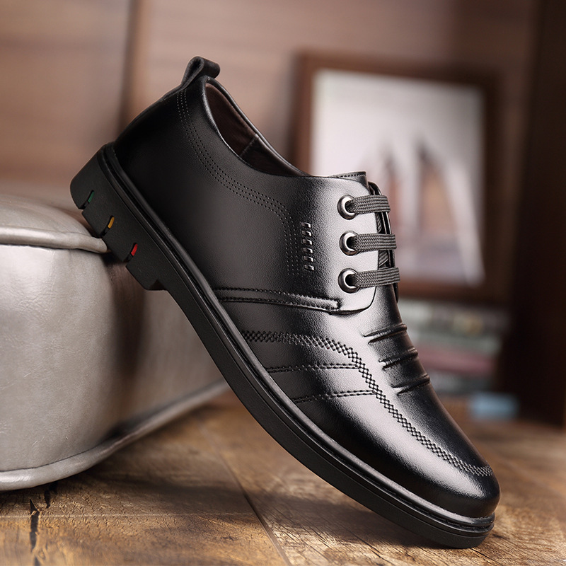Men's Leather Shoes Fall Business Formal Wear Breathable Casual foto 2