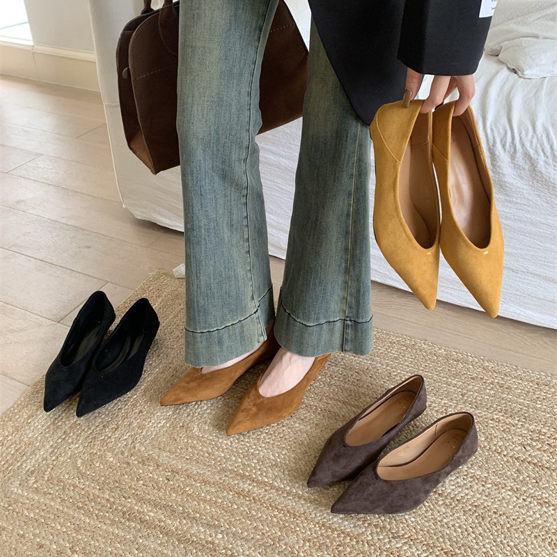 Wedge Suede Pointed Toe Pumps Women's Shoes foto 3
