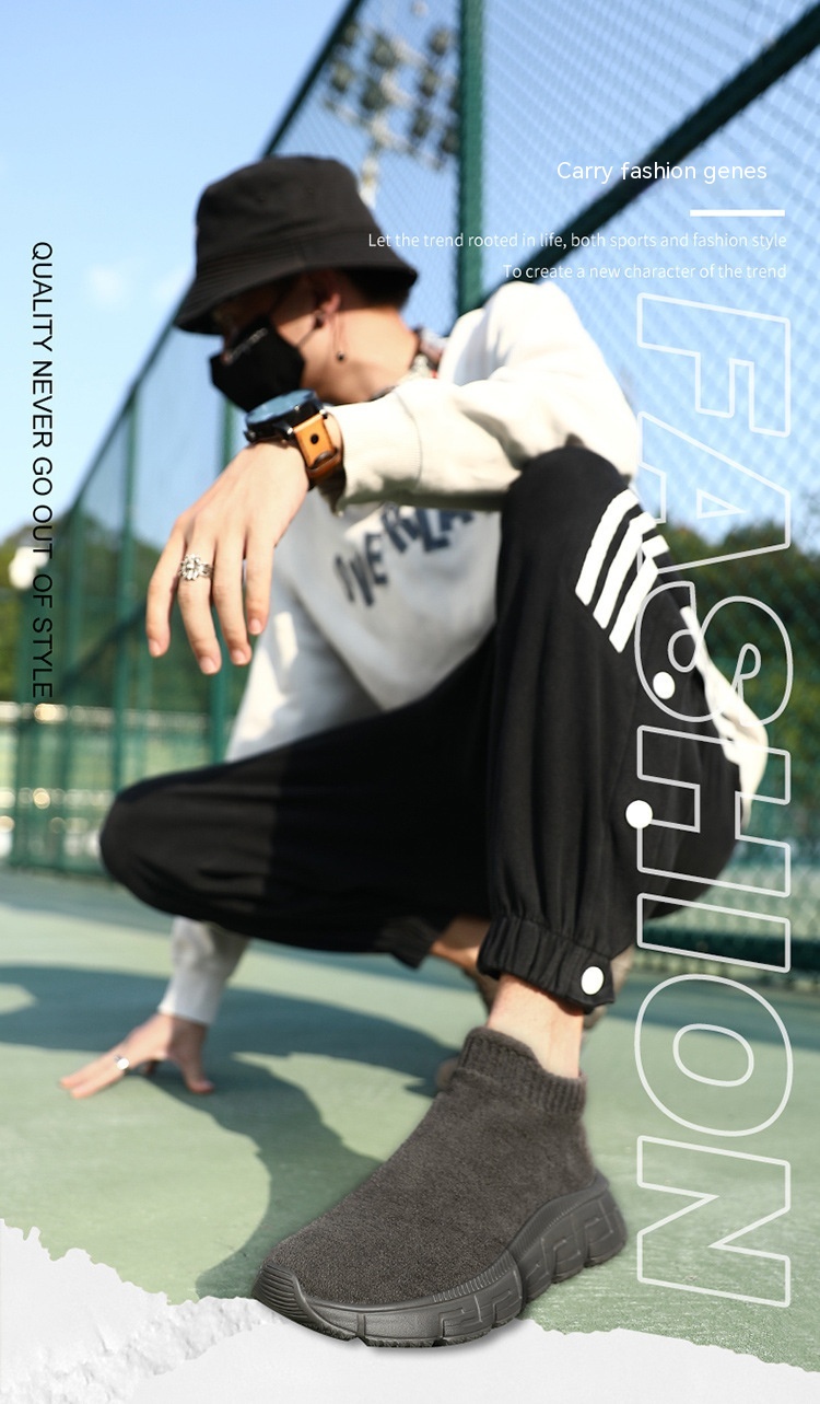 Technology Flying Woven Surface Winter Fashionable Breathable Comfortable Slip-on Casual Shoes foto 3