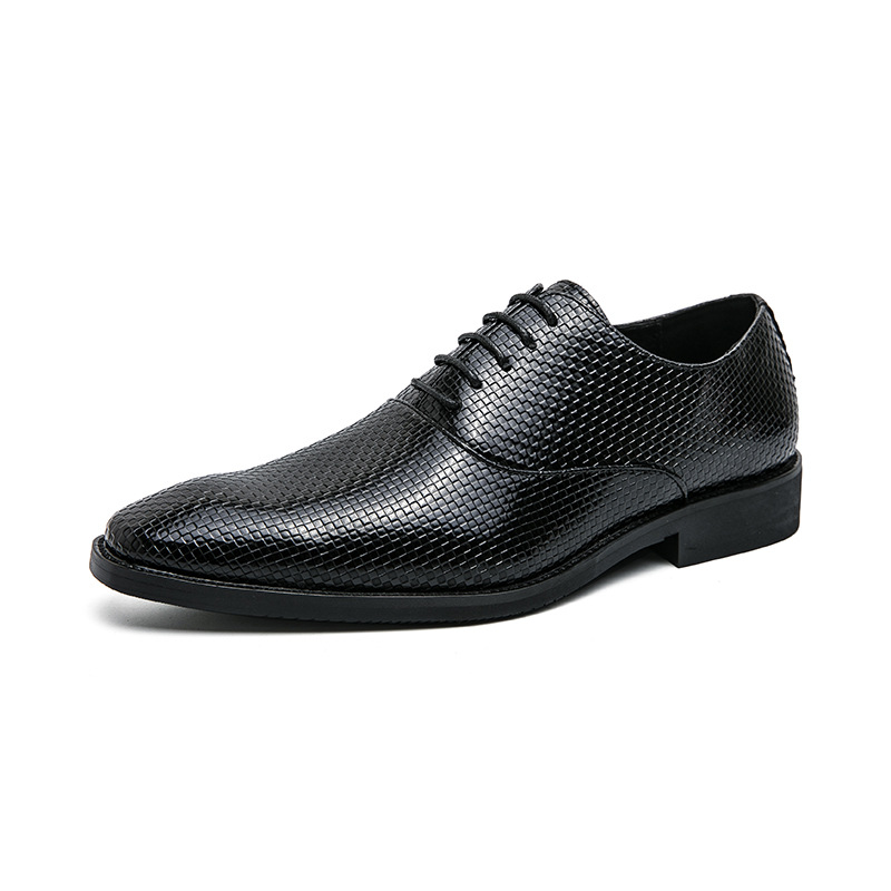 Men's Business Leather Shoes Retro Pointed Summer Lace-up foto 2