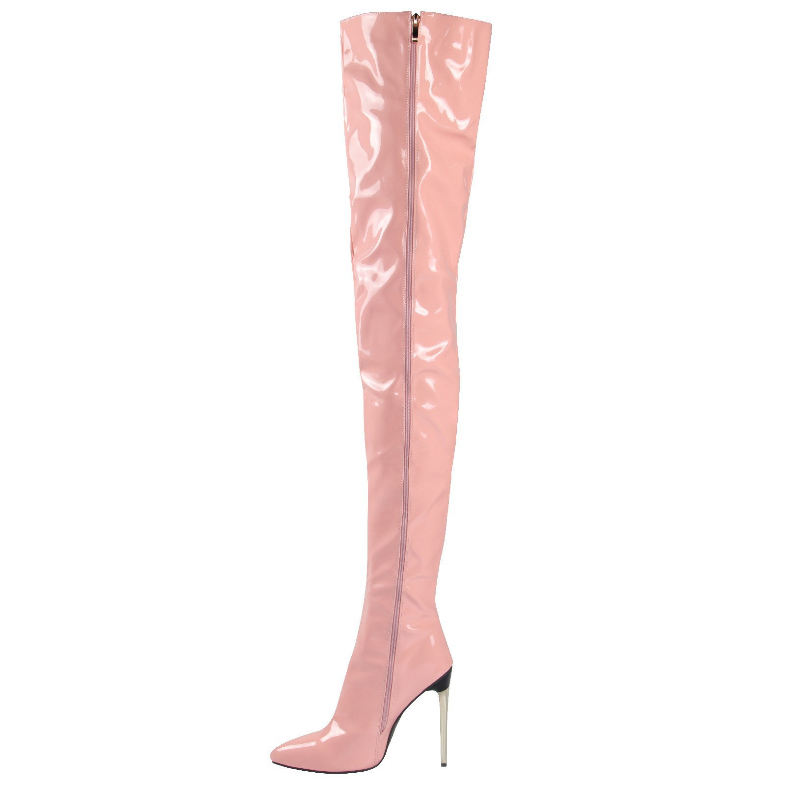Lady's Plus-size Over-the-knee Fashion Boots With Metal Heels foto 3