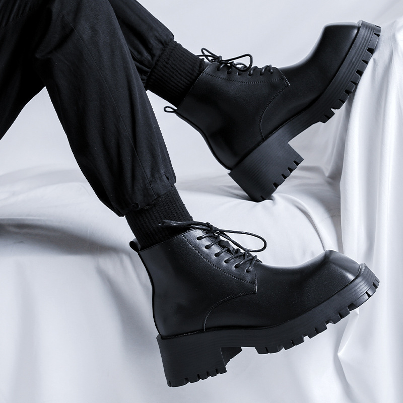 Men's British-style Thick-Soled Formal Shoes Rhino-Horn Derby Style foto 2