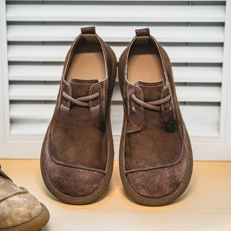 Casual Lace Up All Inclusive Birkenstock Men's Versatile Vintage Casual Leather Shoes foto 2