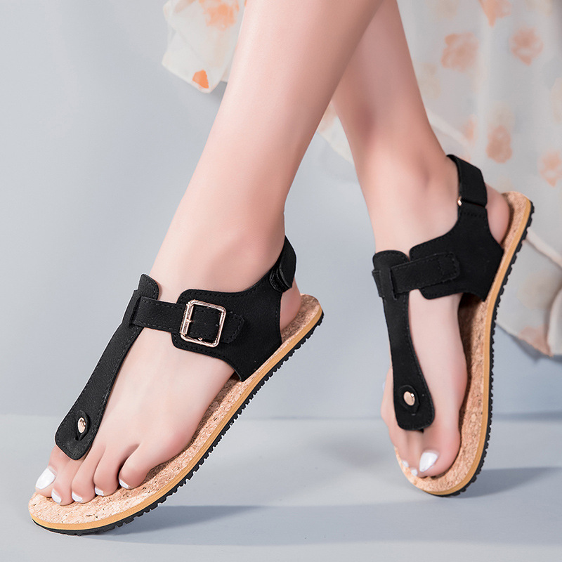 Womens Wooden-Grain Sandals With Non-Slip Soles foto 4