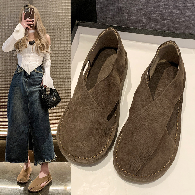 Womens Round-toe Slip-on Roman Fisherman Sandals foto 3