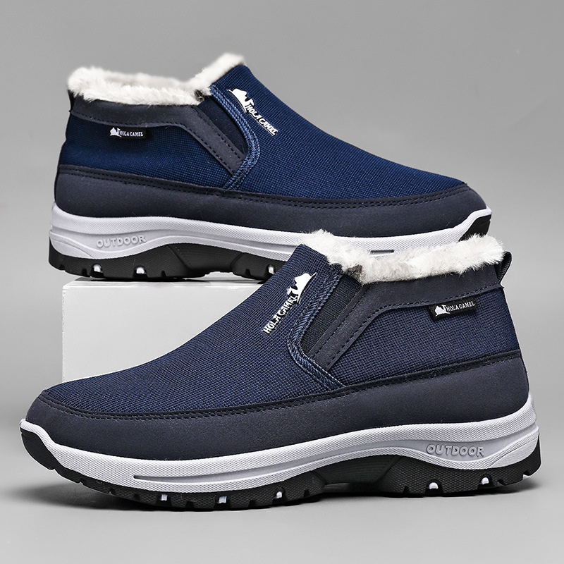 Mens Snow Boots With Non Slip Soles Fleece Lined Thick And Warm Cotton Shoes foto 2