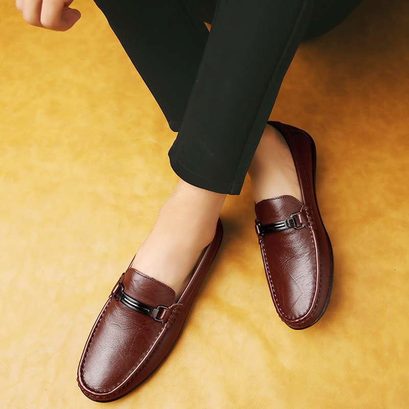 Men's Gommino Loafers Casual Leather Shoes Simple Velvet foto 3