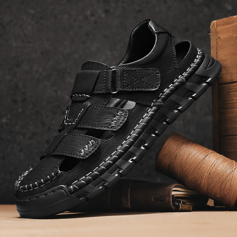 Men's Simple All-match Leather Non-slip Sandals foto 2