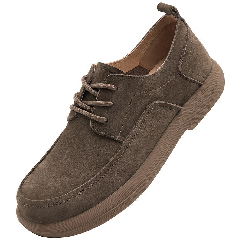 Men's Retro British Style Pigskin Inner Rubber Sole Casual Lace-up Leather Shoes foto 2