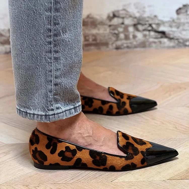 Women's Shoes Fashion Pointed Leopard Print Shallow Mouth Pumps foto 2