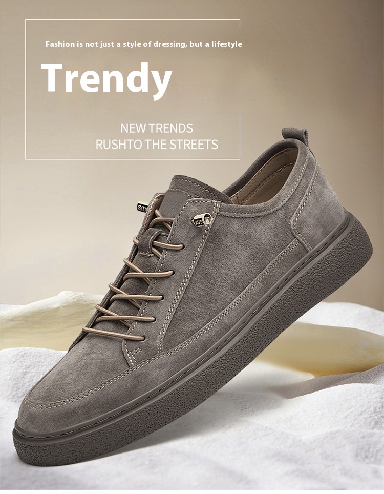 Pigskin Breathable Trendy Stylish Retro Minimalism All-match Soft Bottom No-tie Casual Shoes foto 3